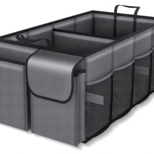 Grey Car Trunk Storage Box - Foldable Organizer - Image 1