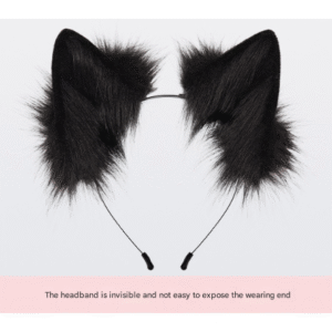 Dark grey Halloween Furry Fox Costume Set - Plush Mask, Ears Headband, Tail, and Paws for Cosplay - Image 3
