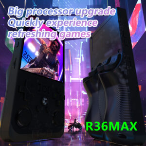 R36MAX Handheld Retro Game Console - 4.0 IPS Screen Open Source Linux 4000mAh Battery 30+ Emulators(black)",1000" - Image 2