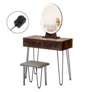 Levede Dressing Table LED Light Strip Brown - Image 1