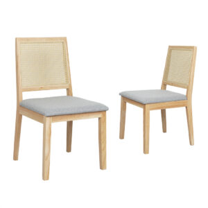 Levede 2x Rattan Dining Chair Solid Wood Lounge - Image 1