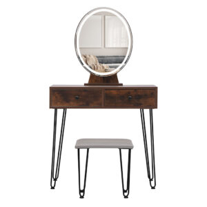 Levede Dressing Table LED Light Strip Brown - Image 2