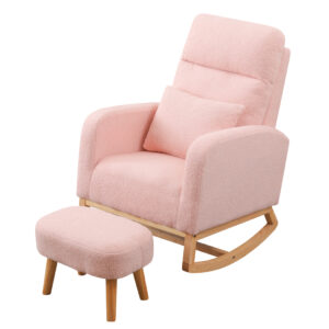 Levede Rocking Chair Ottoman Footrest With Side Pocket - Image 2