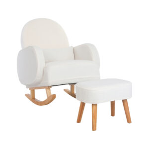 Levede Fleece Rocking Chair with footstool - Image 2