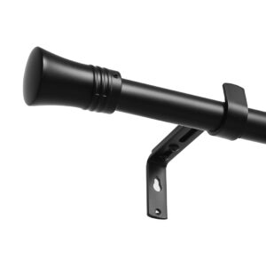 Marlow Black Curtain Rod Steel Quiet Rail Pole Pommel Set Extendable - Image 2