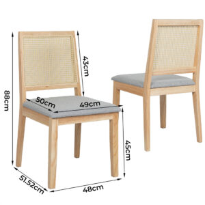 Levede 2x Rattan Dining Chair Solid Wood Lounge - Image 3