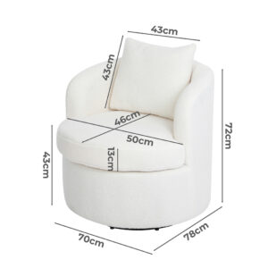 Levede Fleece Swivel Chair - Image 3