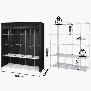 Levede Portable Closet Wardrobe Organizers 166CM - Image 3