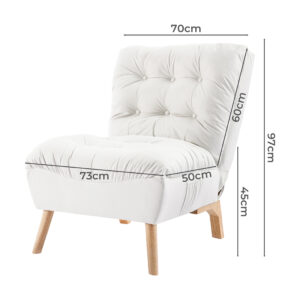 Levede Lounge Accent Chair Sofa Recliner Cream - Image 3
