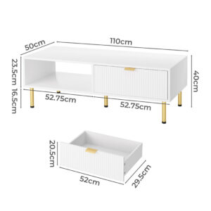 Levede 110cm Coffee Table - Image 3