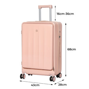 Slimbridge 26" Luggage Trolley Travel Hard Pink - Image 3