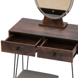 Levede Dressing Table LED Light Strip Brown - Image 4