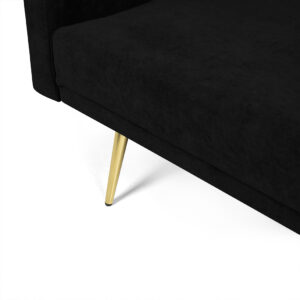 Levede Sofa Bed Convertible Velvet Lounge Recliner Couch Sleeper 3 Seater Black - Image 5