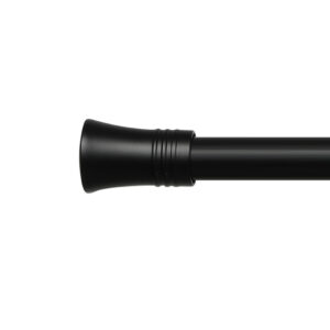 Marlow Black Curtain Rod Steel Quiet Rail Pole Pommel Set Extendable - Image 5